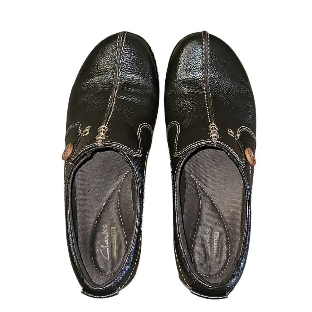 Clarks Women's‎ Brown leather Loafers Sz 7.5